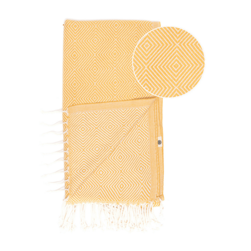Prosop de plajă pentru hamam turcesc, culoare cristal, galben