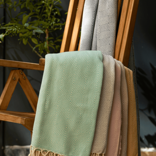 Prosop de plajă pentru hamam turcesc, culoare cristal, galben