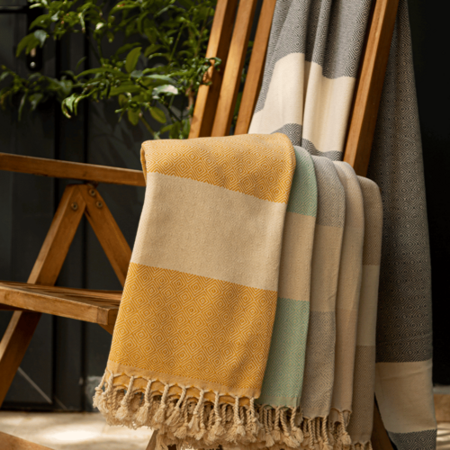 Prosop de plajă pentru hamam turcesc Diamant Gri